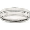 thumbnail image 1 of Sterling Silver Ss 6mm Brushed Fancy Band Size 9 Made In United States qwb107b-9, 1 of 5
