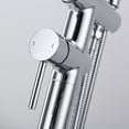 thumbnail image 3 of Dawot Floor Mount Bathtub Faucet, Polished Chrome Brass Bathroom Freestanding Tub Filler Single Handle Tub Spout, with Hand-held showerhead, 3 of 12