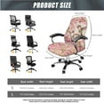 thumbnail image 5 of SCRAWLGOD Dustproof Office Chair Cover with Armrest Slipcovers Easy to Install Rotating Chair Protector Breathable Gaming Chair Covers, 3 Pcs Set, Hummingbird Peach Blossom, L, 5 of 7