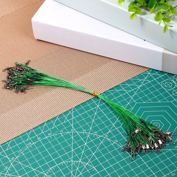 Threns 50 Pcs Fishing Leaders, Fish Line Stainless Steel Wire with Swivels Snap Connect Fishing Gear and Equipment Tackle Kit, for Lures Bait Rig Or Hooks, Fishing Gift