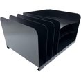 Desktop File Organizer, Combination Vertical 3/Horizontal 3 Slot, Black