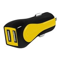 Cellet Prism Rapidcharge 12w 2.4a Dual Usb Car Charger For Android And Apple Devices - Yellow