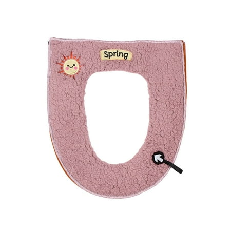 

Household Winter Plush Toilet Seat Pad Toilet Seat Zipper With Handle Deals