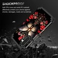 thumbnail image 6 of Casetego for Samsung Galaxy A17 5G Case,Glow in The Dark Three Layer Heavy Duty Shockproof Protection Hard Plastic Bumper+Soft Silicone Protective Case,Black Red Butterfly, 6 of 7
