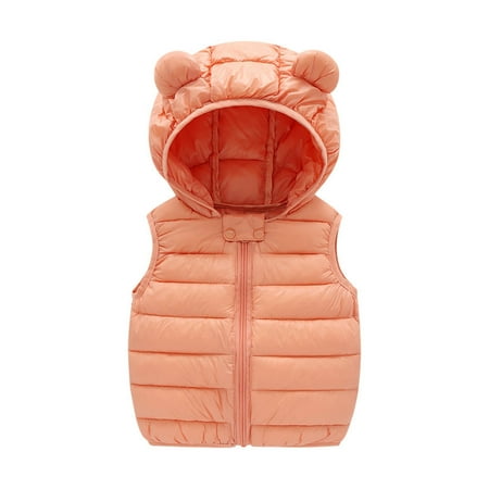 

Tagold Fall Savings Clearance Winter Coats for Toddler Kids Baby Boys Girls Fashion Cute Solid Color Windproof Padded Clothes Jacket Hooded Vest Coat