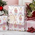 thumbnail image 2 of Christmas Wrapping Paper Roll - Pink Metallic Foil Shine Nutcracker, Ballet Girl & Plaid Reversible Gift Wrap for Christmas, New Year Celebration, Holiday - Mini Roll - 17 Inch x 33 Feet, 2 of 6