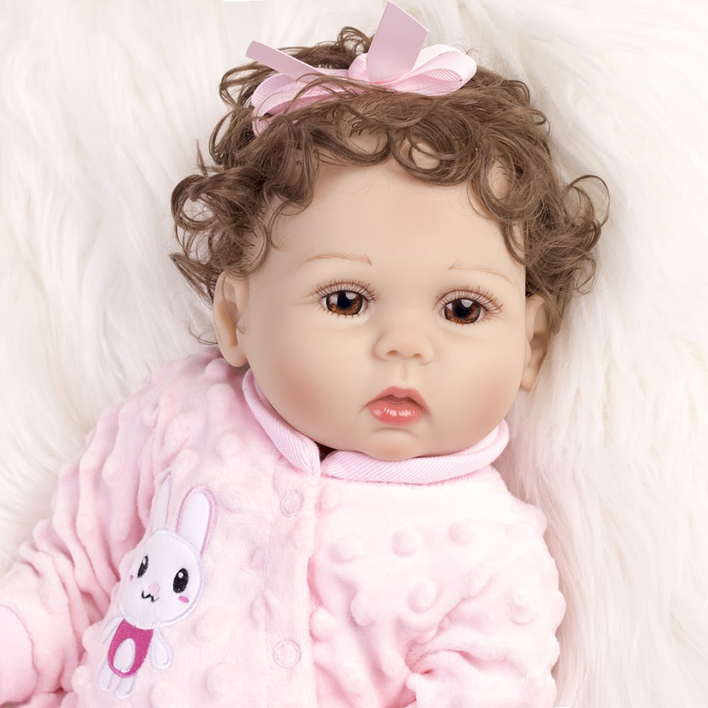 Reborn Baby Dolls Full Body Vinyl 18 inch Lifelike Waterproof Girl Doll Handmade Gift with Accessoreis