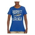 thumbnail image 2 of Wild Bobby Respect The Locals Save Our Oceans Shark Animal Lover Women Graphic Tee, Royal, 3X-Large, 2 of 6