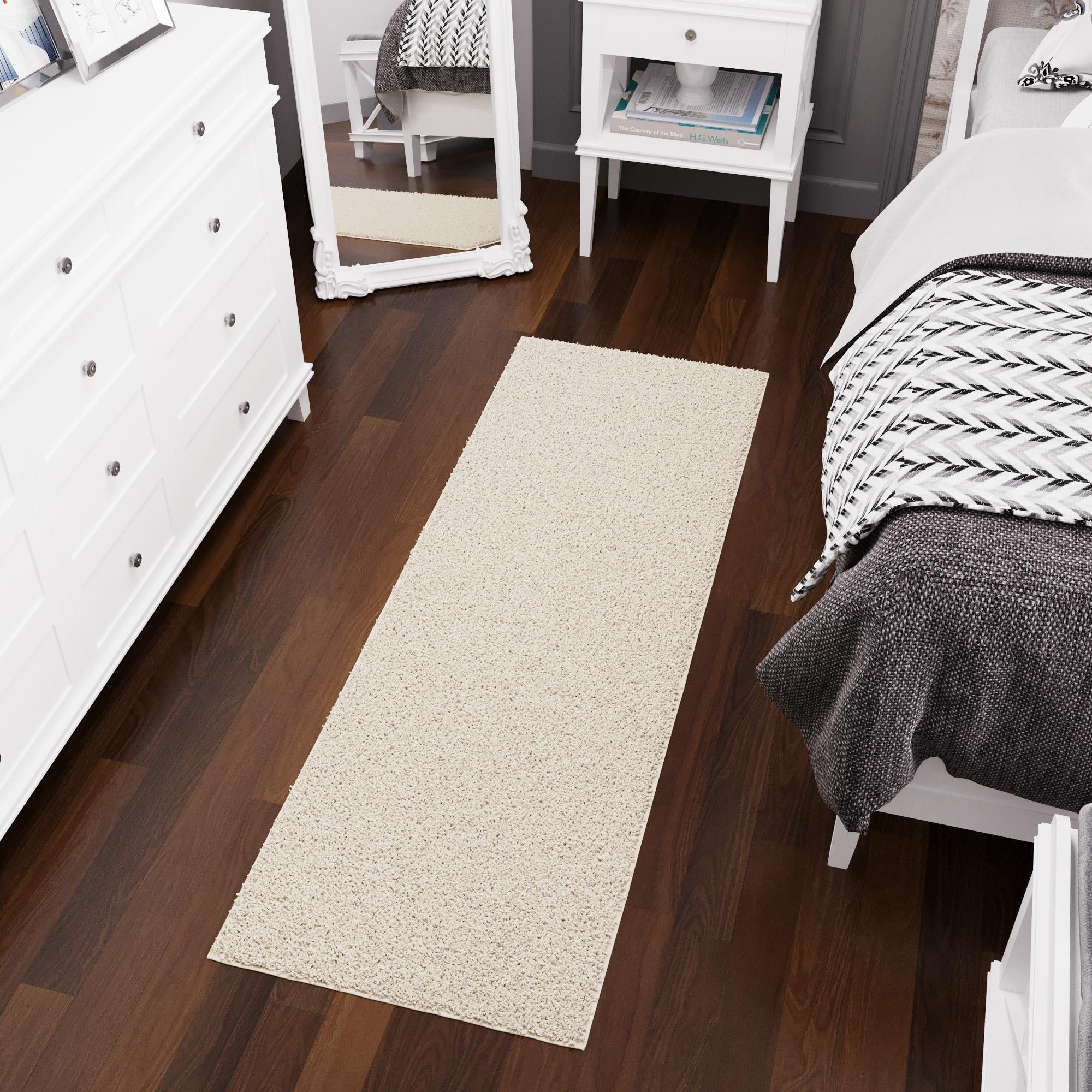 Sweet Home Stores Luxury Non-Slip Rubberback Solid 2x6 Soft Indoor Runner Rug, 2' x 6', Cream