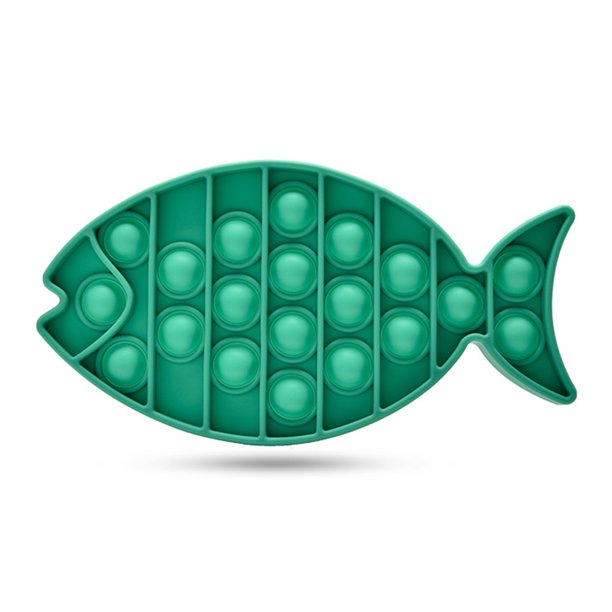 Fish Push Bubble Squeeze Juguete sensorial Enfoque Entrenamiento Juego de mesa (Verde) Likrtyny juguetes de los niños