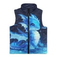 thumbnail image 4 of Uorisanigo Girls Boys Fleece Jacket Vest Lightweight Full Zipper Sleeveless Blue Dragon Starry Vest Jacket with Pockets Fall Winter Warm Outwear Kids Outdoor Layering, 4 of 7