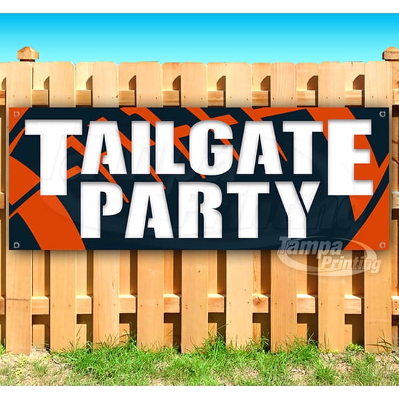 Tailgate Party 13 oz Vinyl Banner With Metal Grommets