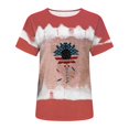 thumbnail image 4 of Fiudx Camisas de Mujer Camiseta de Manga Corta con Cuello Redondo y Estampado Del Día de La Independencia para Mujer, 4 of 4