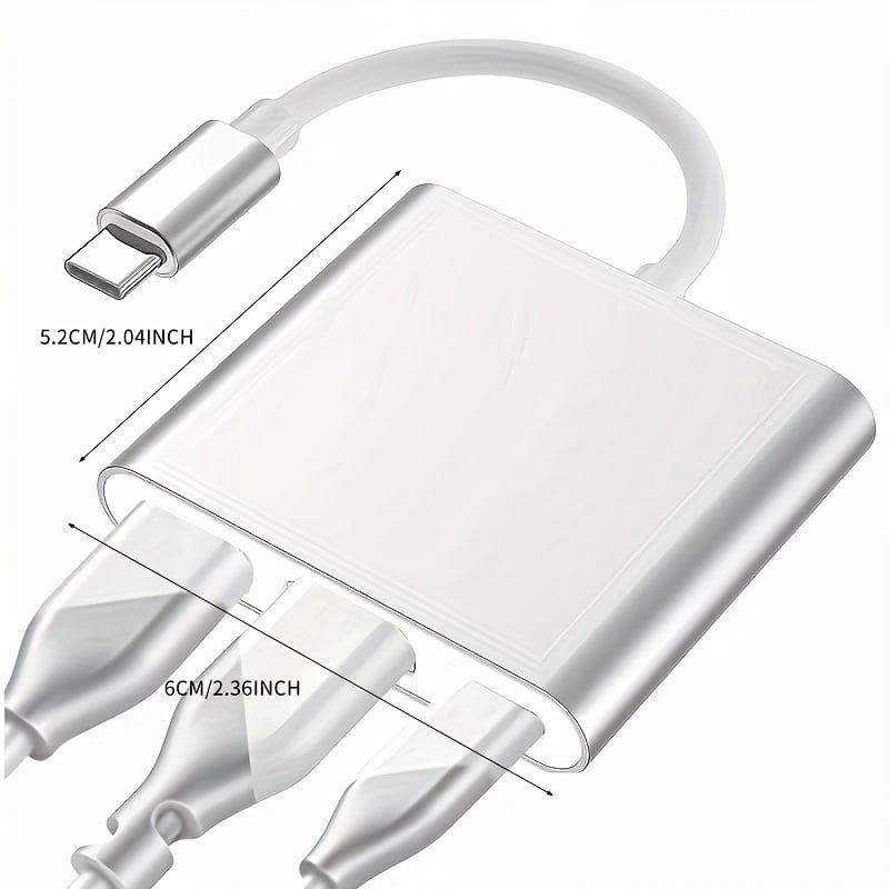 USB C Hub 3-in-1: 4K HDMI, 100W PD Charging, USB 3.0 for Laptop Tablet Phone Projector