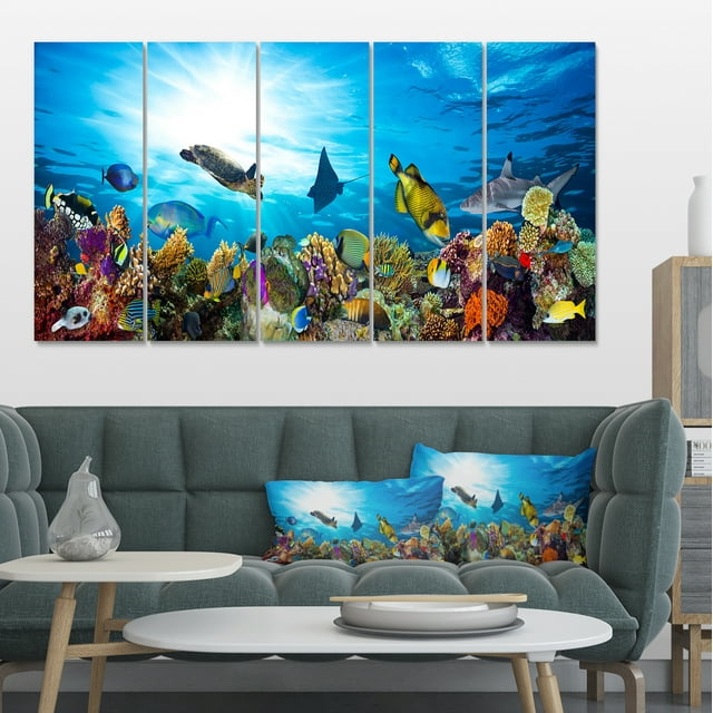 Récif Corallien Coloré avec Poissons - Impression sur Toile