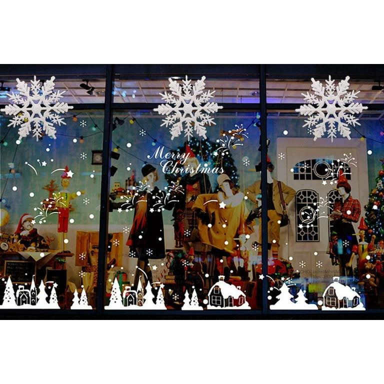 Large Silver Glittered Snowflakes - Set of 5 - Each Measures 12 D -  Snowflake Decorations - Window Décor - Winter Wonderland Decoration