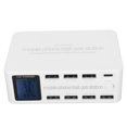 thumbnail image 2 of Estación de carga USB de 8 puertos de 100 W Estación de carga USB C multipuerto con pantalla LCD para tabletas de teléfonos inteligentes 100-240 V WLX 818D Enchufe del Reino Unido, 2 of 10