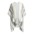 thumbnail image 4 of Time and Tru Women's Ruana with Stripes, Beige/Medium Tan, One Size Fits Most, 4 of 4