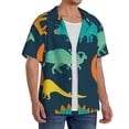 thumbnail image 4 of Naloa Hand Drawn Seamless Men's Loose Fit Cuban Collar Short-Sleeve Shirt with Button-down and Chest Pocket for Everyday Wear Outings - 3X-Large, 4 of 7