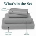 thumbnail image 5 of SKY BEDDINGS - 600 Thread Count Egyptian Cotton Sheets - Luxury Queen Size Cooling Bed Sheets - Soft Sateen Weave Cotton Sheets for Queen Bed - Deep Pocket Fits upto 16" Mattress - Light Grey, 5 of 6