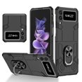 thumbnail image 1 of Allytech Case for Samsung Galaxy Z Flip 3 5G Released, Slim Thin All-Inclusive Hard PC Rugged Rotatable Ring Holder Support Car Mount Magnetic Stand Cover for Galaxy Z Flip 3 2021, Black, 1 of 10
