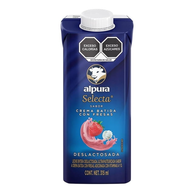 Leche Alpura Selecta deslactosada sabor crema batida con fresas 315 ml