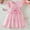 Pink, variant on QNANSPI Girls Princess Birthday Party Dresses, Holiday Formal Dress for Girls, Little Girls Fashion Mesh Full Skirt Short Sleeve Round Neck Cute Twirl Dress Holiday Outfit for 3-8Y