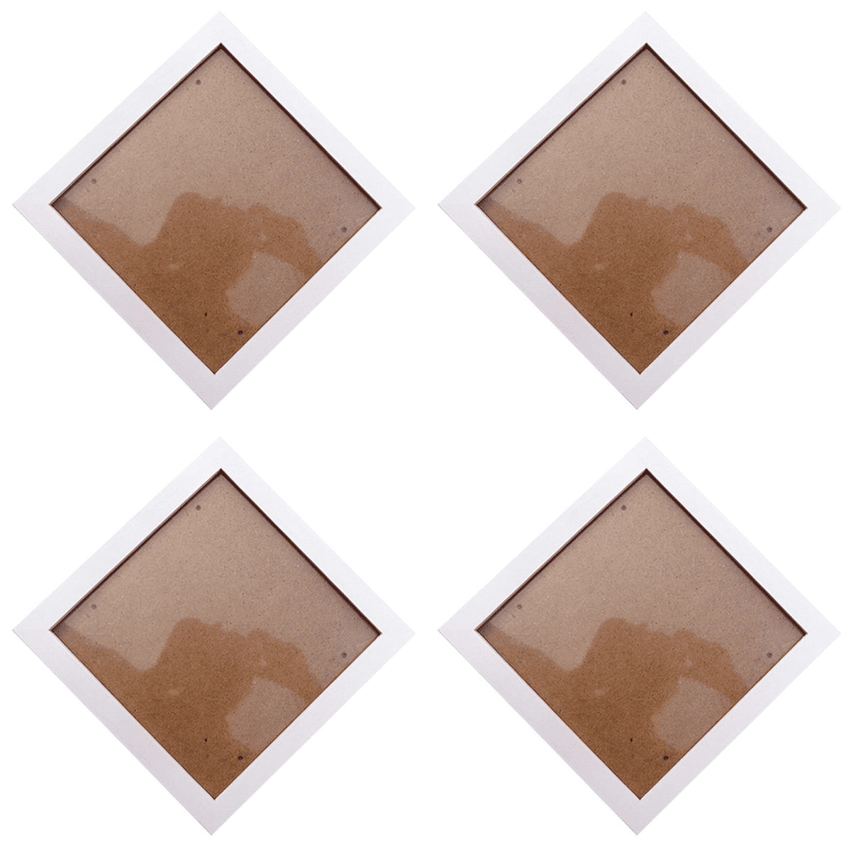 Cadre Photo Mural en Bois de Pin Épais Carré 4X (Blanc, 6 Pouces)