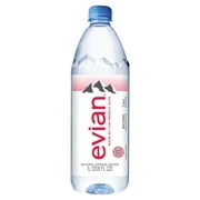 evian Natural Spring Drinking Water, 1 L, 6 Pack Bottles