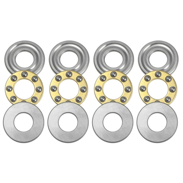 Unique Bargains F6-14M Roulements à Billes Miniatures 6x14x5 mm en Acier Chromé avec Rondelles, Lot de 4