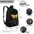 thumbnail image 5 of Uourmeti Butterfly and Moon Pattern Daypack, Large Capacity School Bag 17 Inchs Smooth Zipper Polyester Backpack for Travel Tourism, 5 of 6