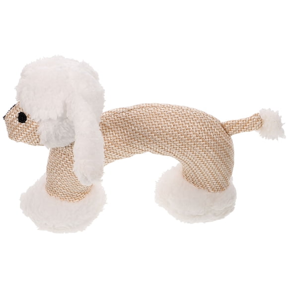 1 juguete para mascotas resistente a mordeduras, no tóxico, de peluche, con chirriadores para masticar, dentición y aburrimiento (caniche beige)