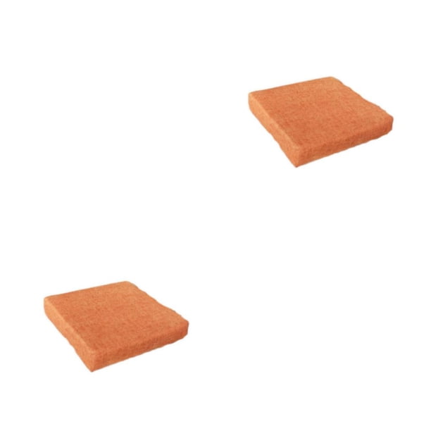 Cojín cuadrado para silla Bewildely asiento trasero alfombrilla de esponja sofá de poliéster grueso Naranja 40*40*3cm 2piezas