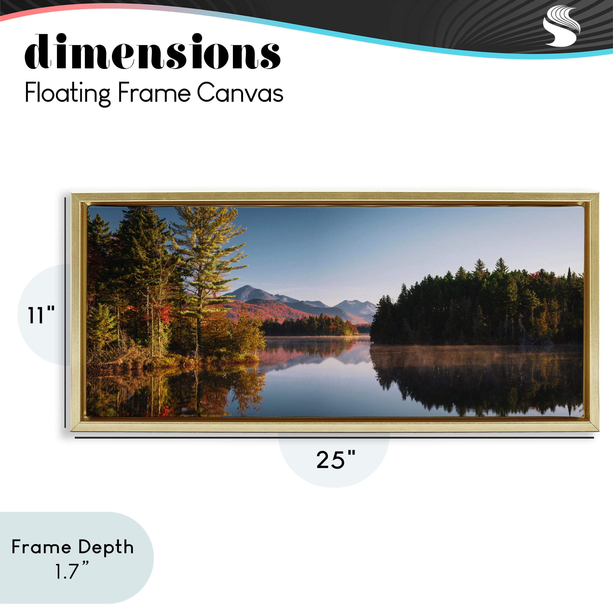 Stupell Industries Autumn Morning Reflection Gold Framed Floater Canvas Wall Art, design by Jonathan Zaharek