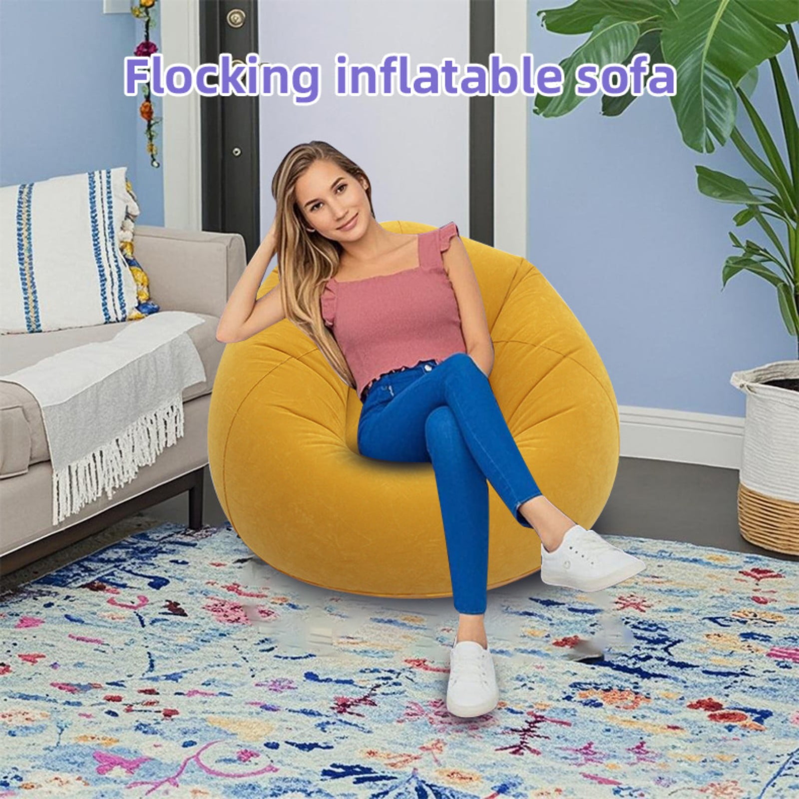 Inflatable Couch | Bean Bag Chairs for Adults | Bean Bag | Inflatable Chair |Capacity | Perfect for Camping & Home Ciozy