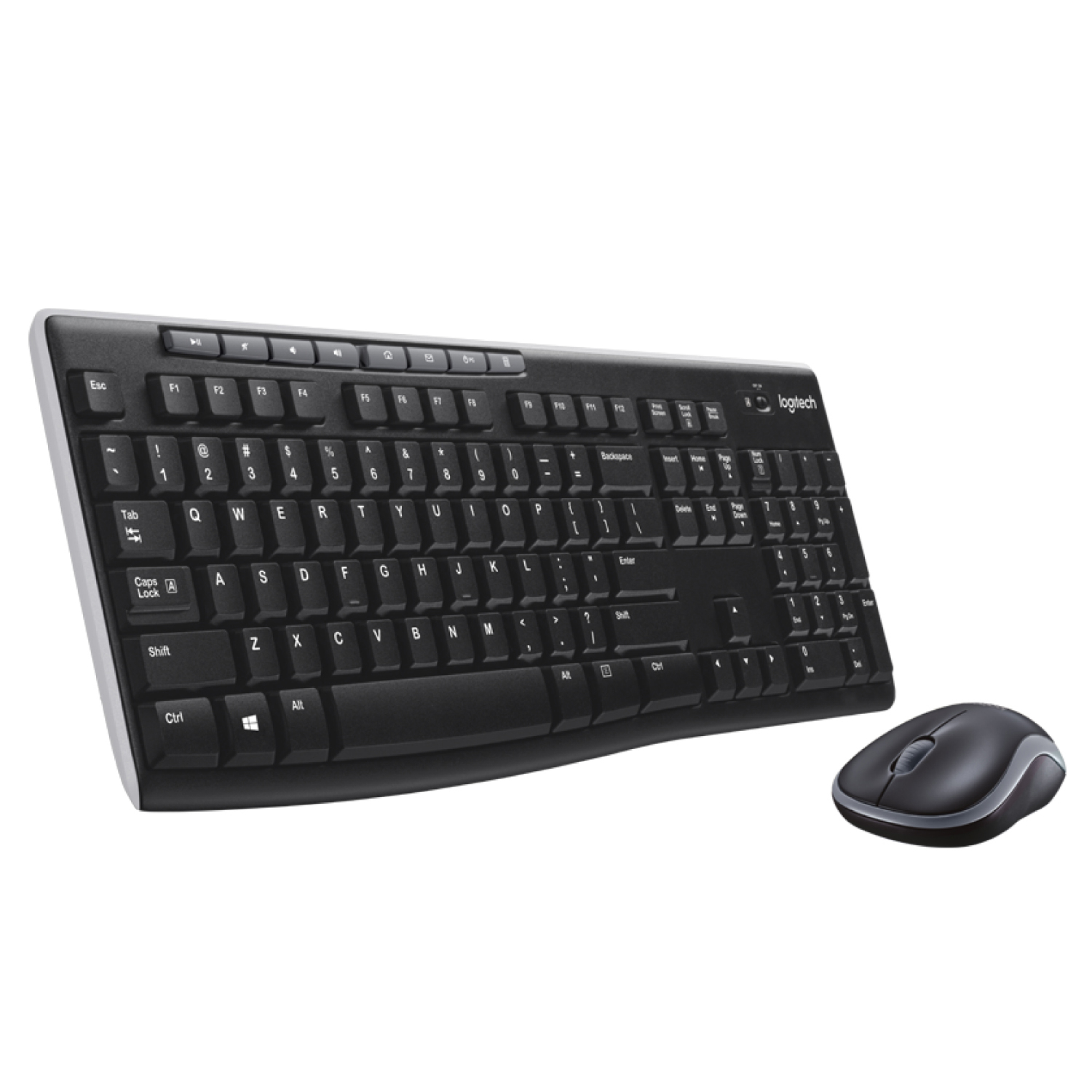 Logitech K270 Keyboard - Wireless Connectivity - RF - USB Interface - Compatible with Computer (PC) - Black