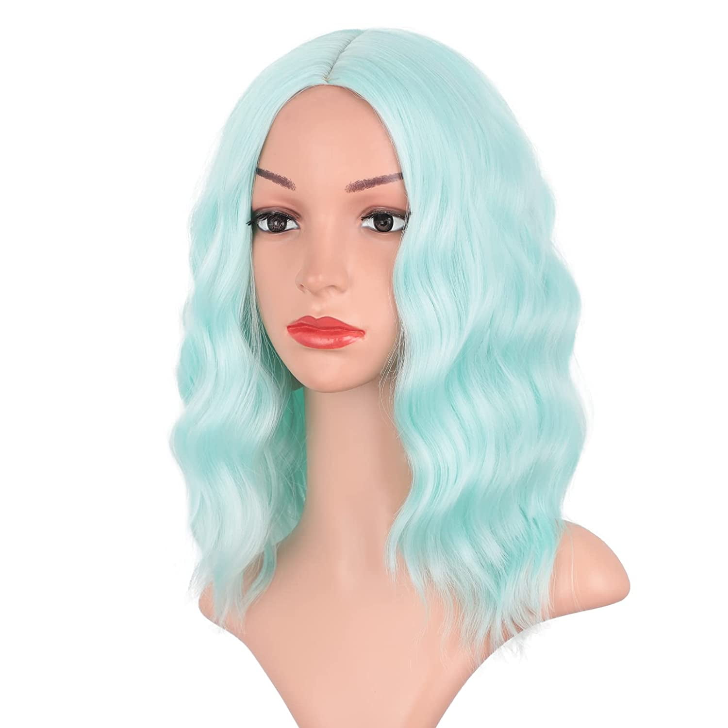 mint green wig short