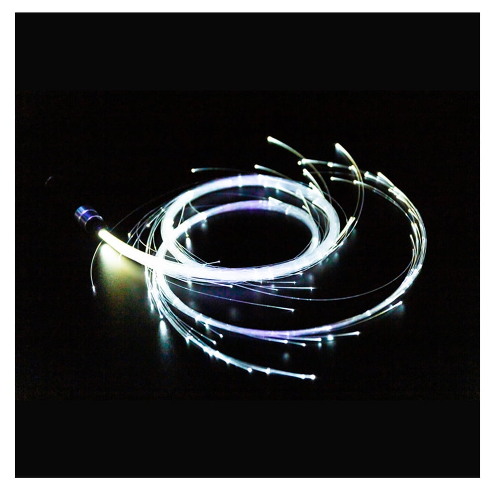 LED Fiber Optic Whip 360° Rotation Swivel Bright Light Up Rave Toy Flow  Dance