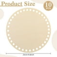 thumbnail image 2 of 10 Pcs Unfinished Crochet Basket Base,10 Inch Wooden Crocheting Basket Bottom,Round Wood Knitting Base,Blank Basket Weaving Supplies,for DIY Craft Making By Scheam, 2 of 6