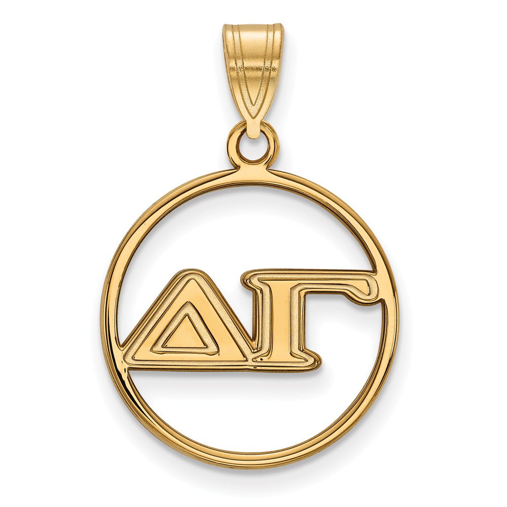 Jewel Tie 925 Sterling Silver with Gold-Toned Delta Gamma Small Circle Pendant