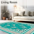 thumbnail image 2 of ODIKA 2'x3' Machine Washable Non-Slip Area Rug, Tropical Reef Border Medallion Accent Design High Traffic Rug, Blue, 714641, 2 of 7
