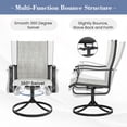 thumbnail image 3 of MRUAKA Patio Swivel Chairs Set of 4, Outdoor Dining Chairs Mid Back All Weather Breathable Textilene Outdoor Swivel Chairs with Metal Rocking Frame for Lawn Garden Backyard Deck, Light Gray, 3 of 7