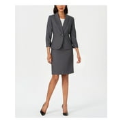 LE SUIT $200 Womens New Black Patterned Blazer Pencil Skirt Suit 8P Petites B+B