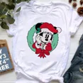 thumbnail image 3 of Camiseta de Feliz Navidad para mujer, camiseta de manga corta con estampado de Mickey de estética Harajuku, ropa Y2k para mujer, Tops 2024, 3 of 5