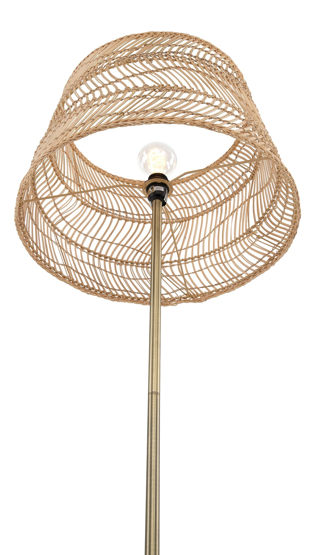 Rattan Boho With LED Bulb, Farmhouse Rustic Floor Lamp, Standing Lamp For Living Room, Bedroom