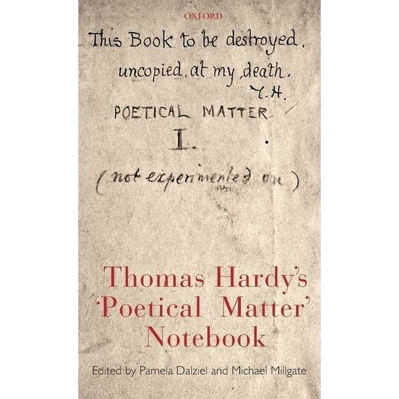 Thomas Hardy's 'Poetical Matter' Notebook, (Hardcover)