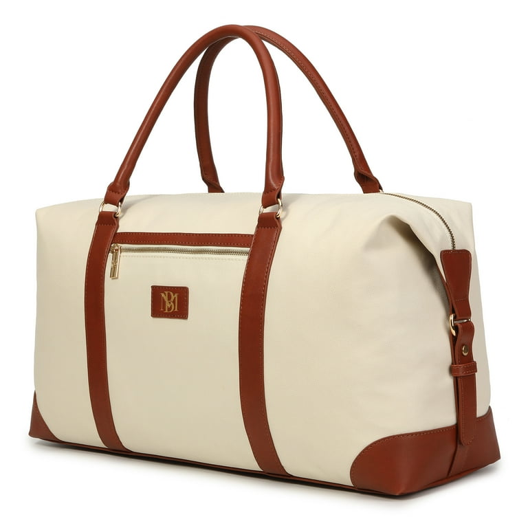 LEATHER WEEKENDER BAG IN NUDE