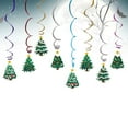 thumbnail image 2 of Christmas Tree Design Pendant Hanging Swirl Ceiling Pendant Colorful Spiral Streamers Hanging Whirls Christmas Party Decorations Layout Props, 2 of 9