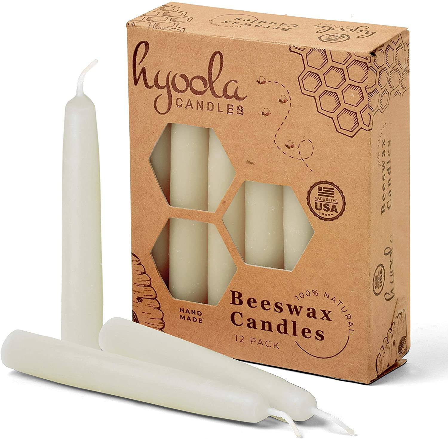 10 Beeswax Classic Taper Candle Pure Beeswax Candle