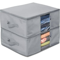 Hold N' Storage Clothes Storage Bag Organizer with Cedar Insert to Protect from Moth - Set of 2, Gray